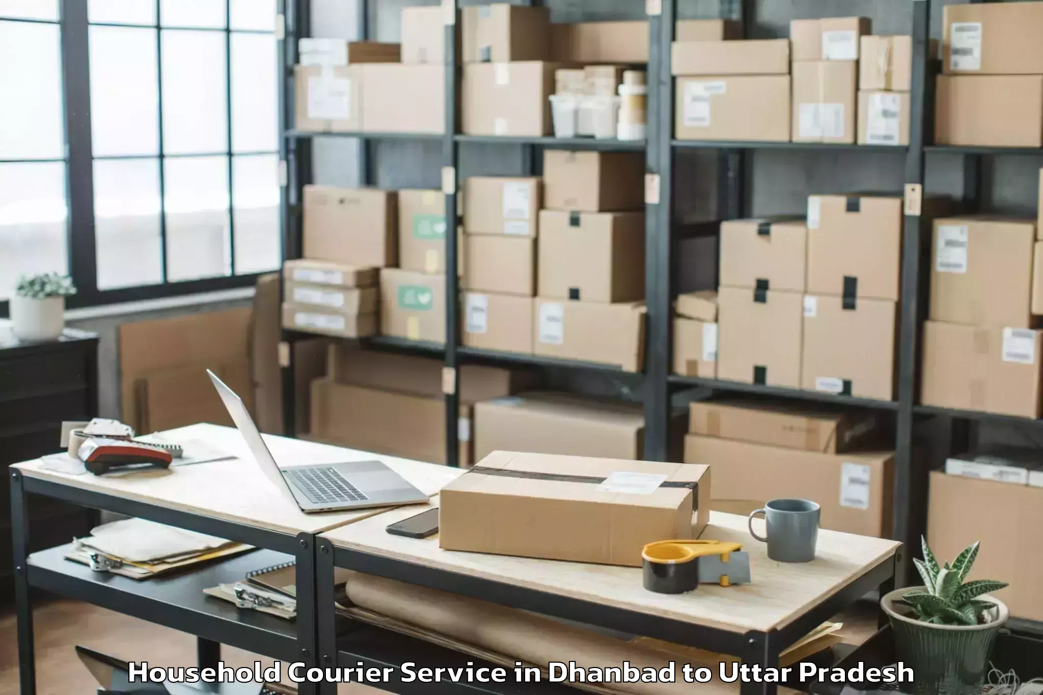 Reliable Dhanbad to Bilthra Household Courier